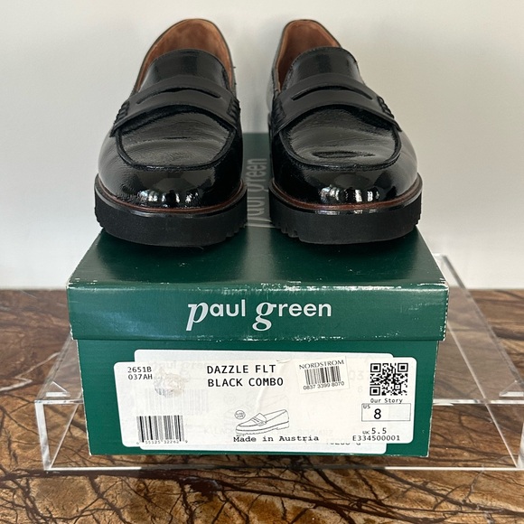 Paul Green Dazzle Penny Loafer Patent Leather in Black. Women’s Size 8 - Picture 10 of 10
